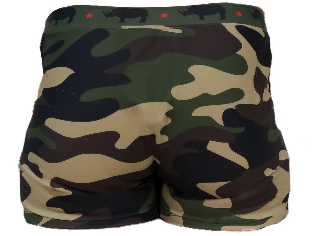 The Rhino Green Camo Man Trunks
