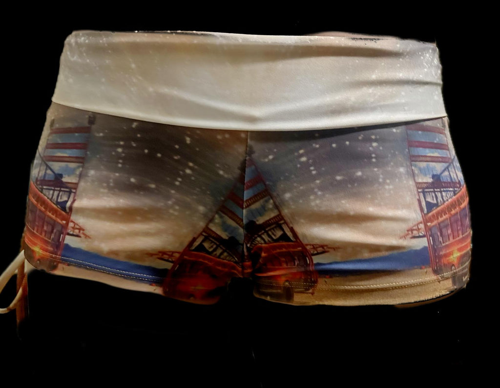 Rhino Line Women’s Adjustable Booty Shorts Golden Gate Playa Edition