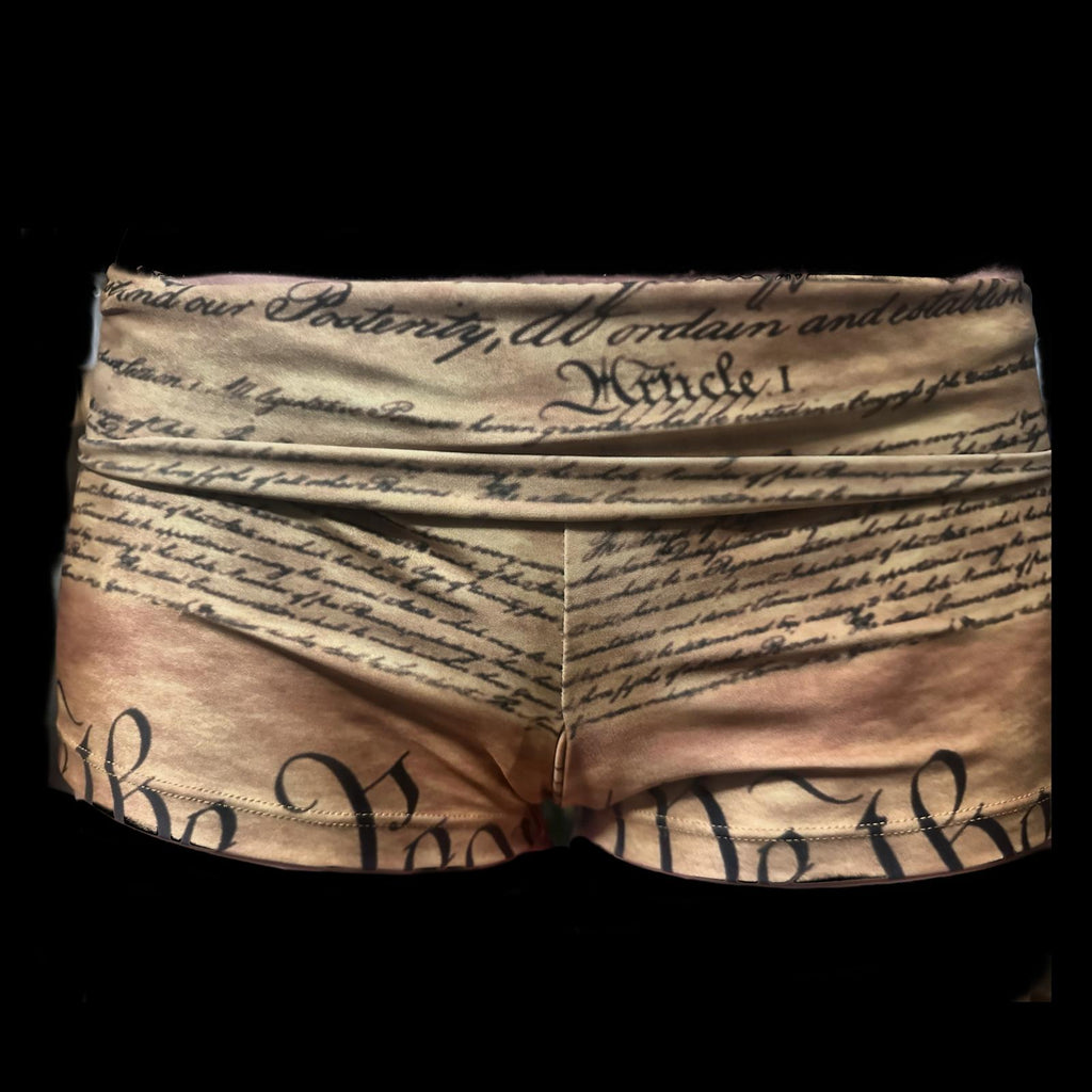 Rhino Line Women’s Adjustable Booty Shorts "We the People” Constitution Edition