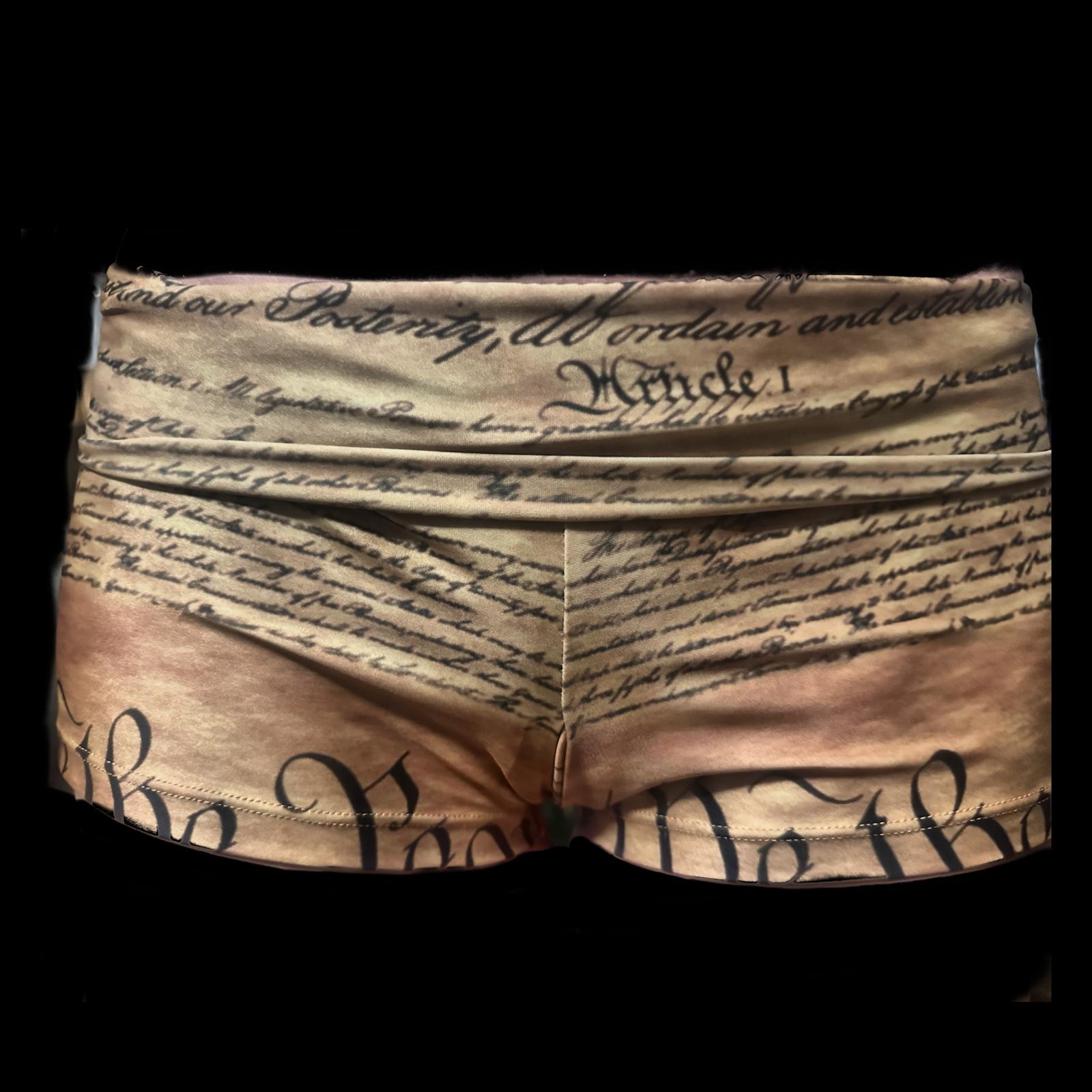 Rhino Line Women’s Adjustable Booty Shorts "We the People” Constitution Edition