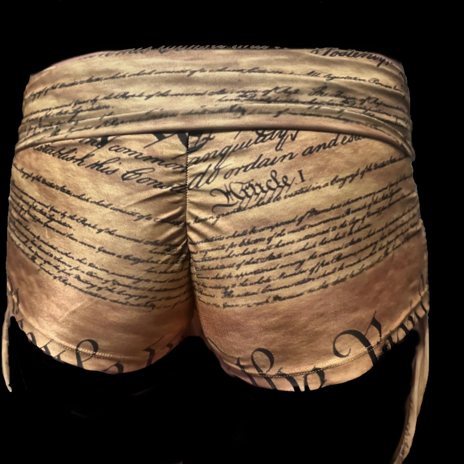 Rhino Line Women’s Adjustable Booty Shorts "We the People” Constitution Edition