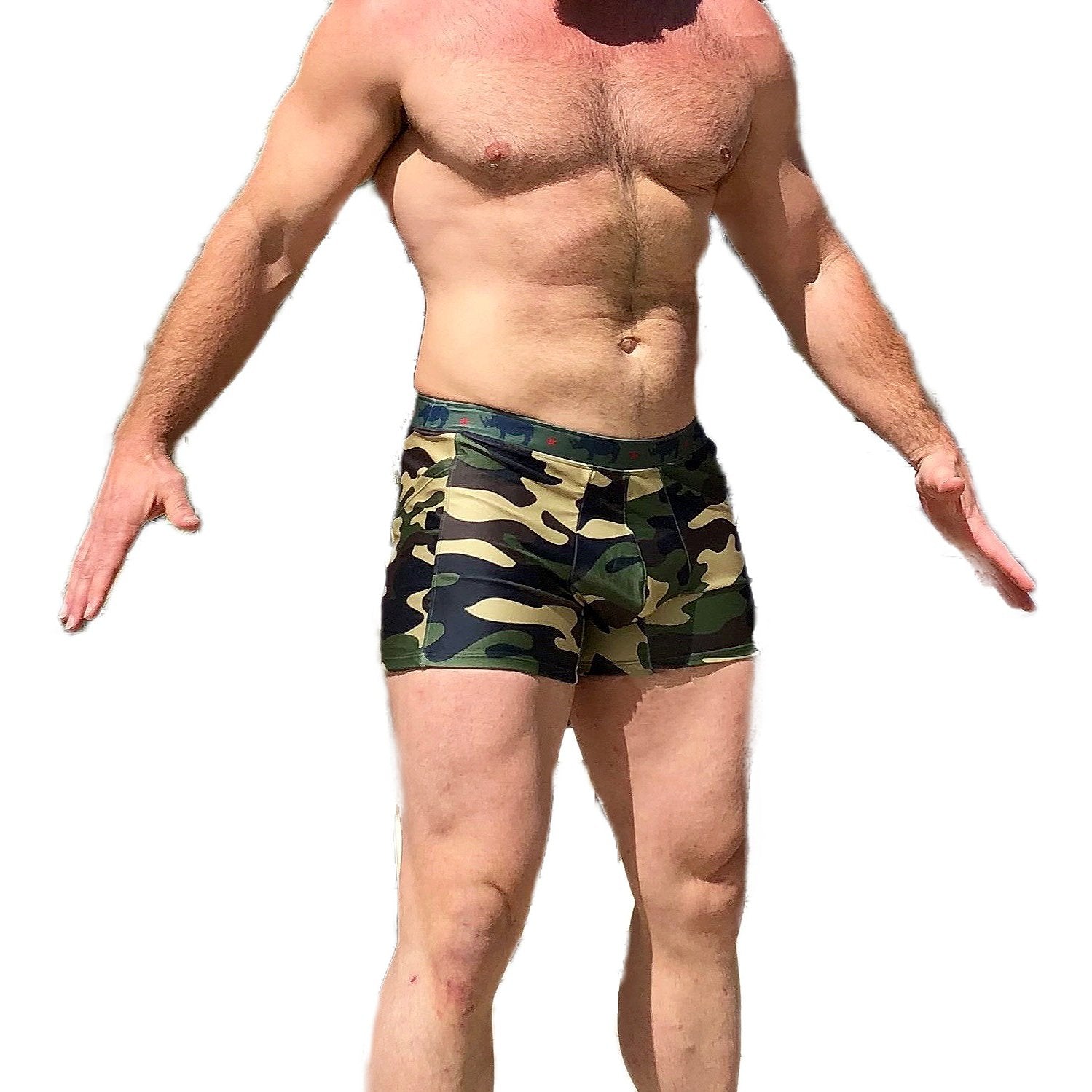 The Rhino Green Camo Man Trunks